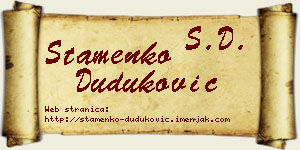 Stamenko Duduković vizit kartica